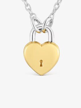 Tous Two-tone heart padlock motif Necklace Tous Unlock